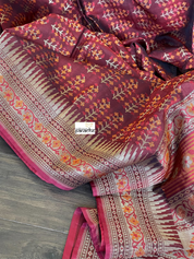 Summer Silk Banarasi - Maroon Meenakari Golden Zari