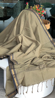 Pure Khadi Cotton Handloom - Moss Grey Green Woven