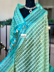 Organza Silk Banarasi - Pista Green Firozi