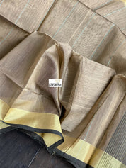 Cotton Silk Jamdaani - Brown Gold Zari