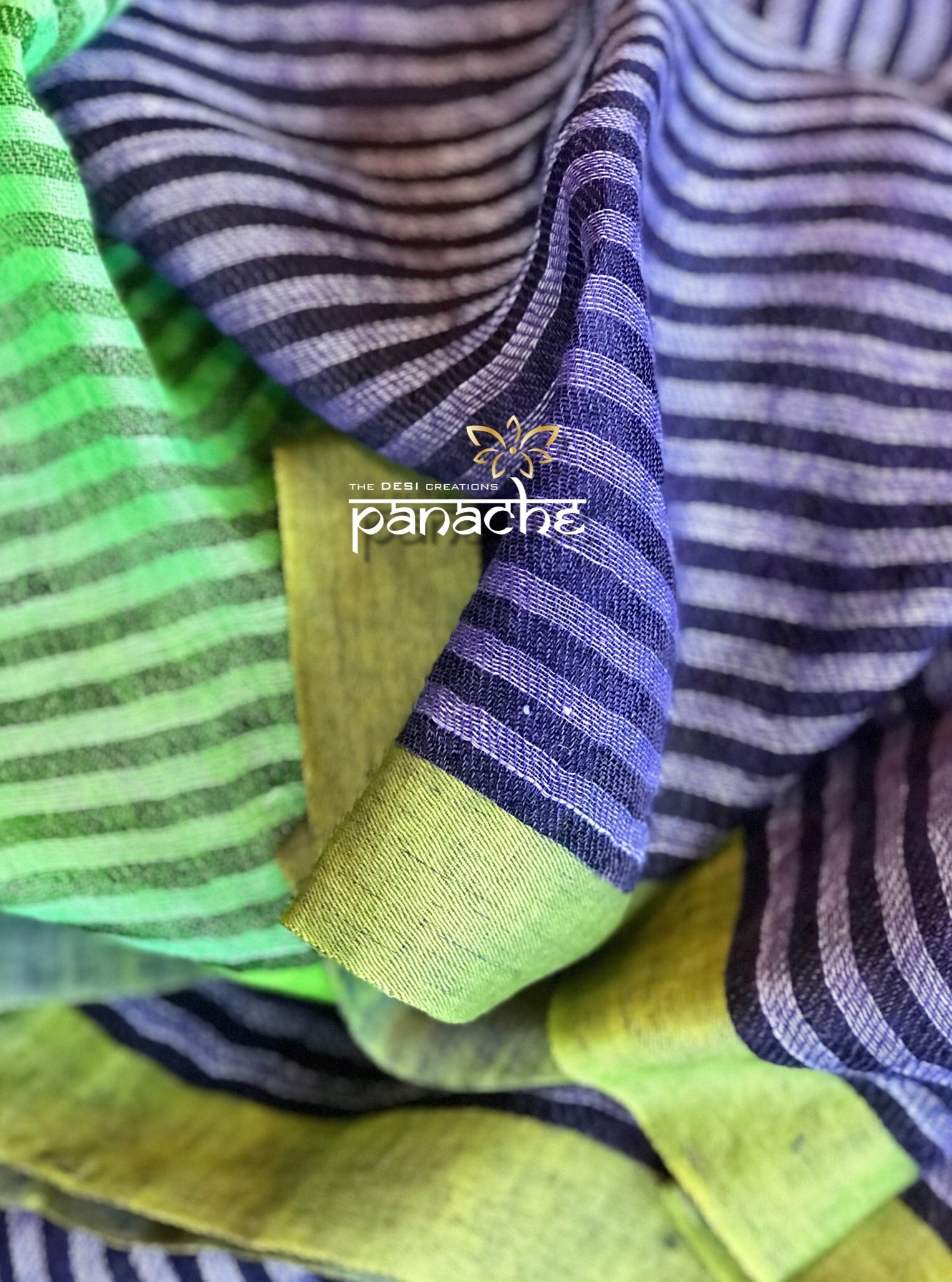 Linen - Satin Border Striped Linen
