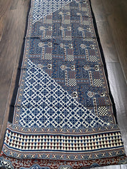 Stole Ajrakh Print - Indigo Black Maroon 5