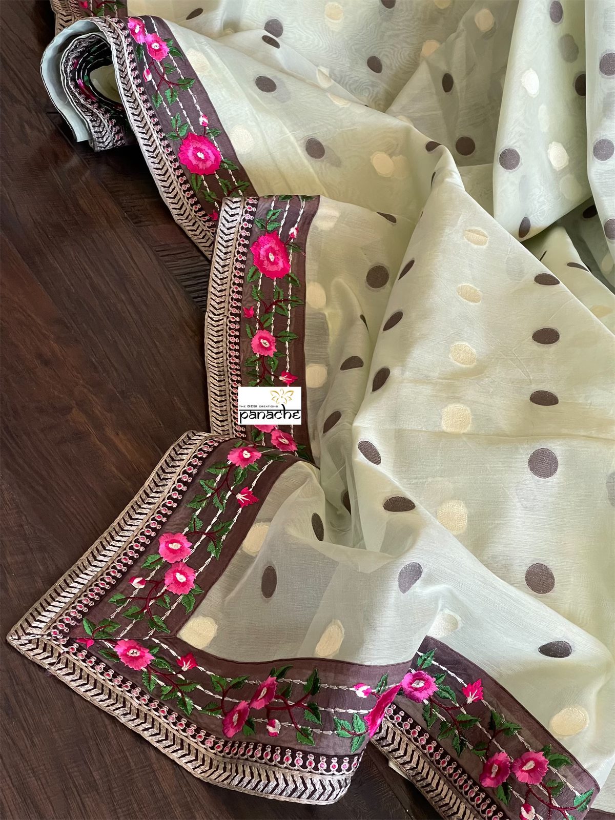 Designer Cotton Silk - Pista Green Brown