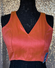 Designer Blouse - Rust Orange Raw Silk