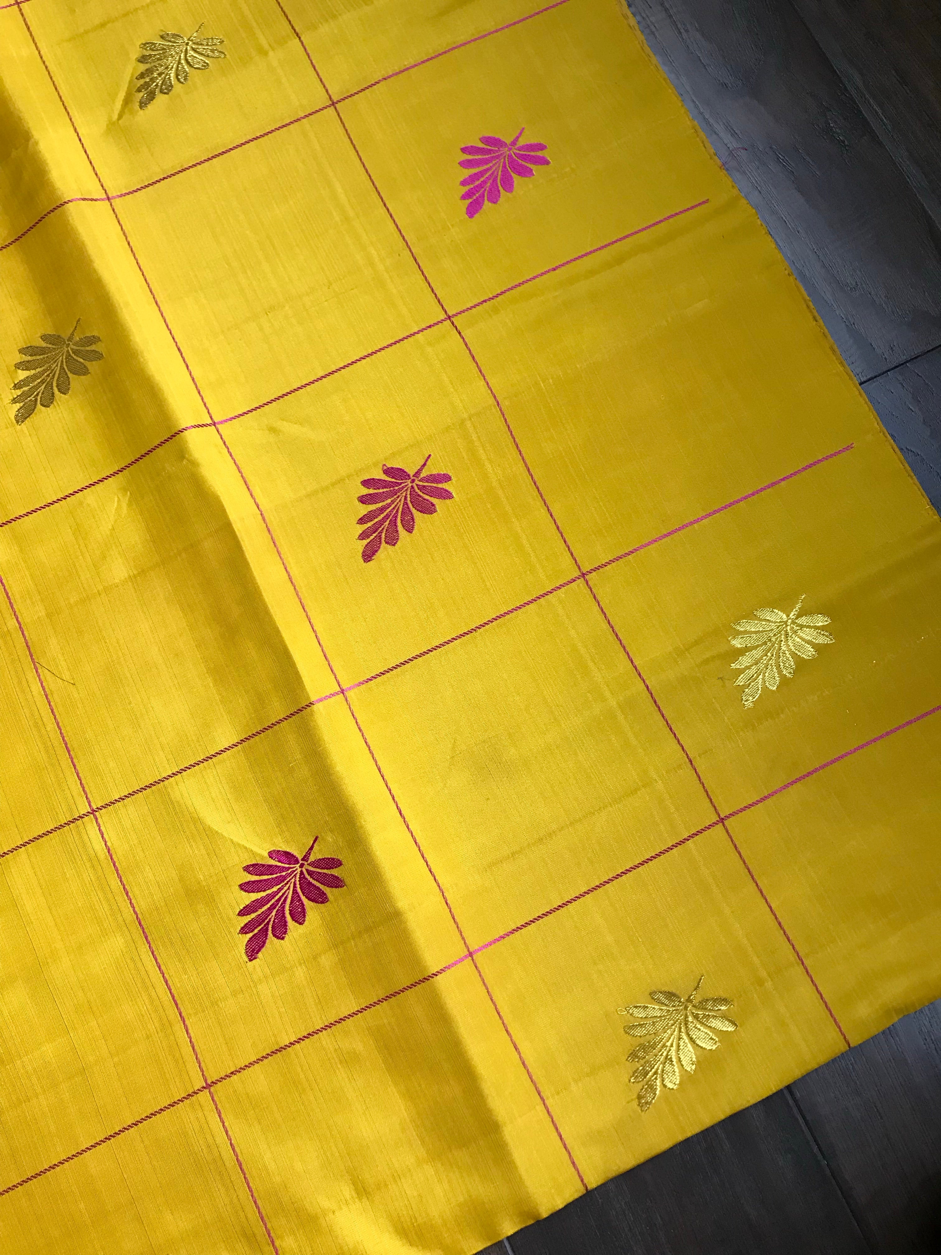 Silk Kanjivaram - Yellow Pink