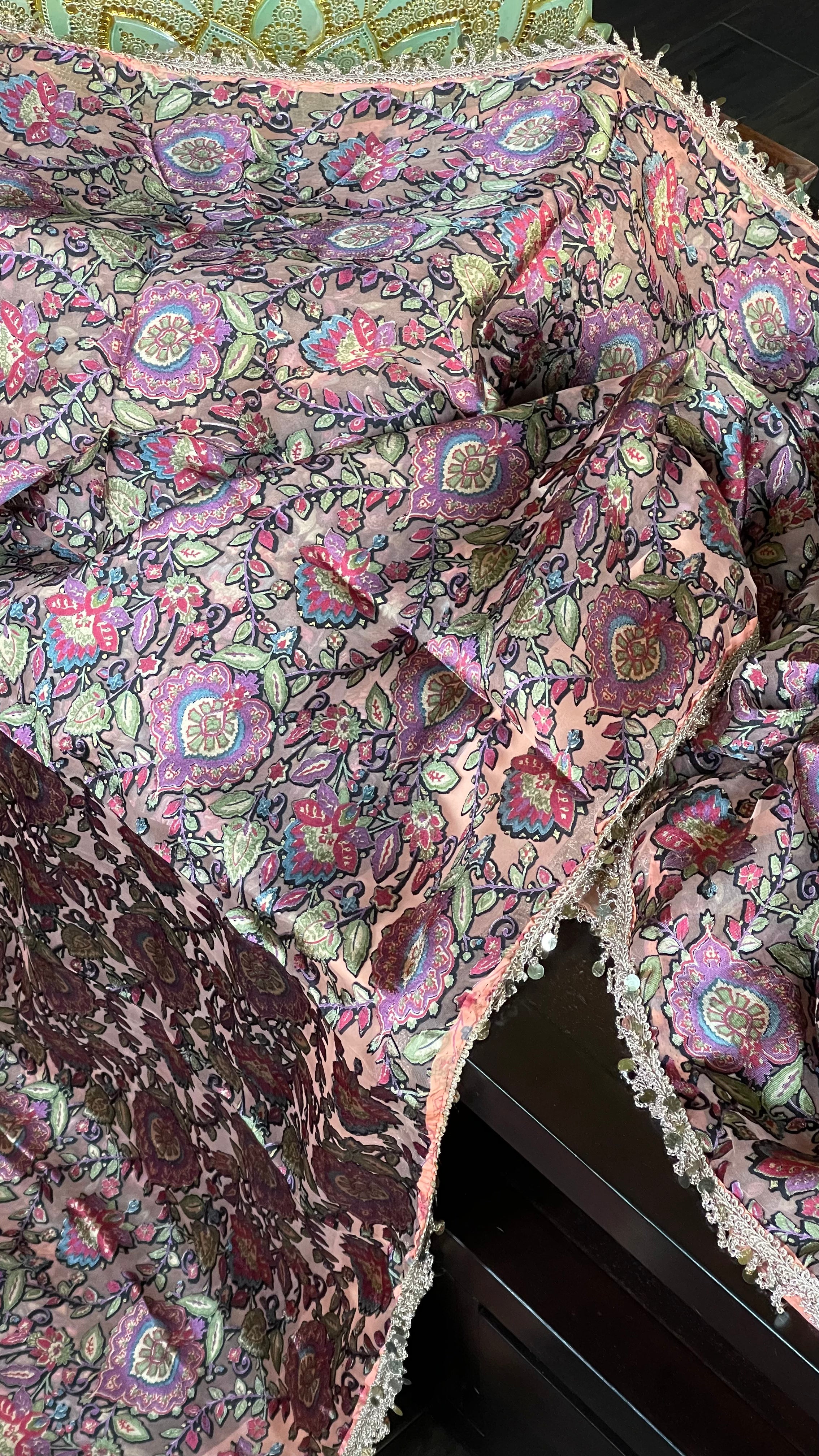 Designer Organza Satin - Multi color