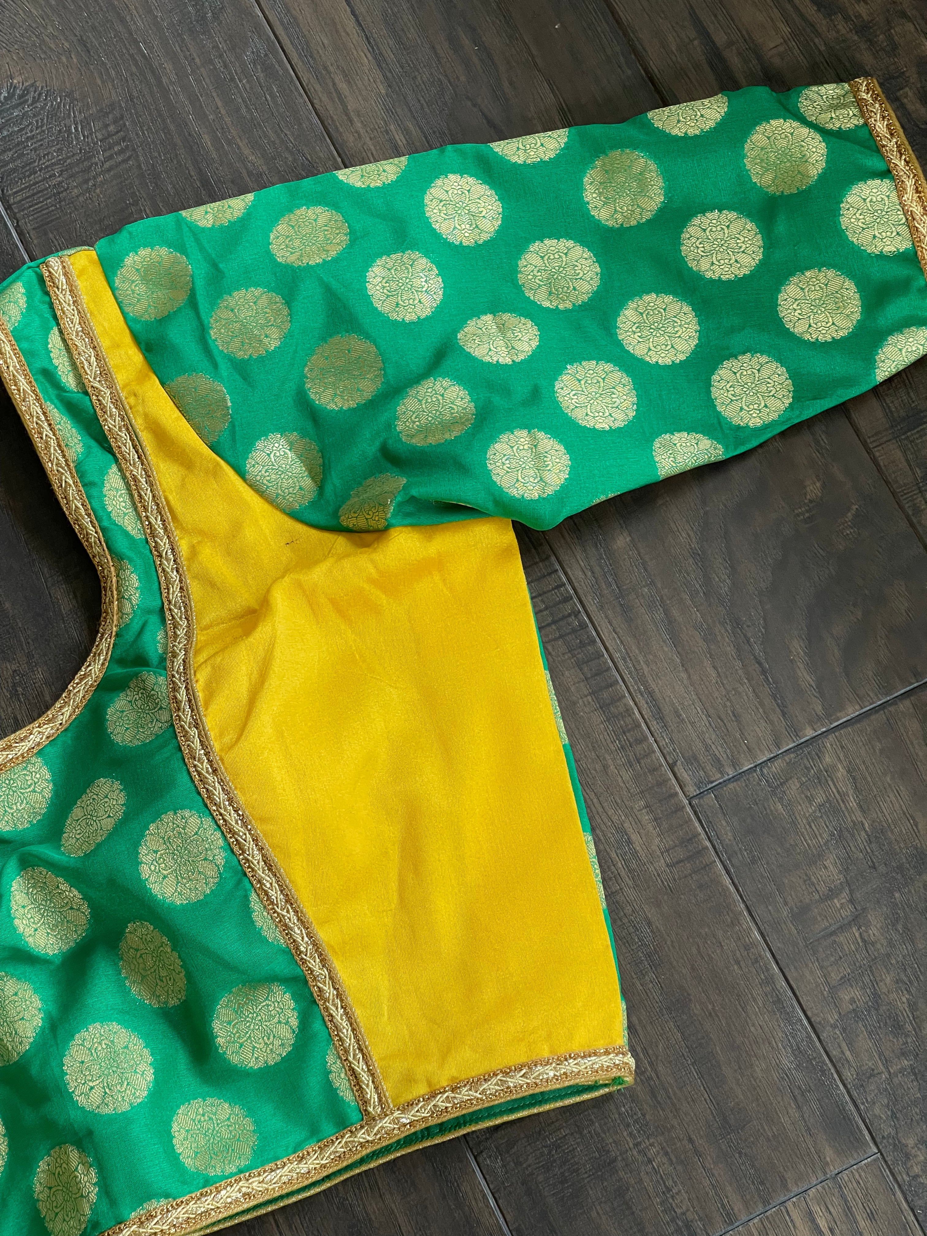 Designer Blouse - Green Yellow