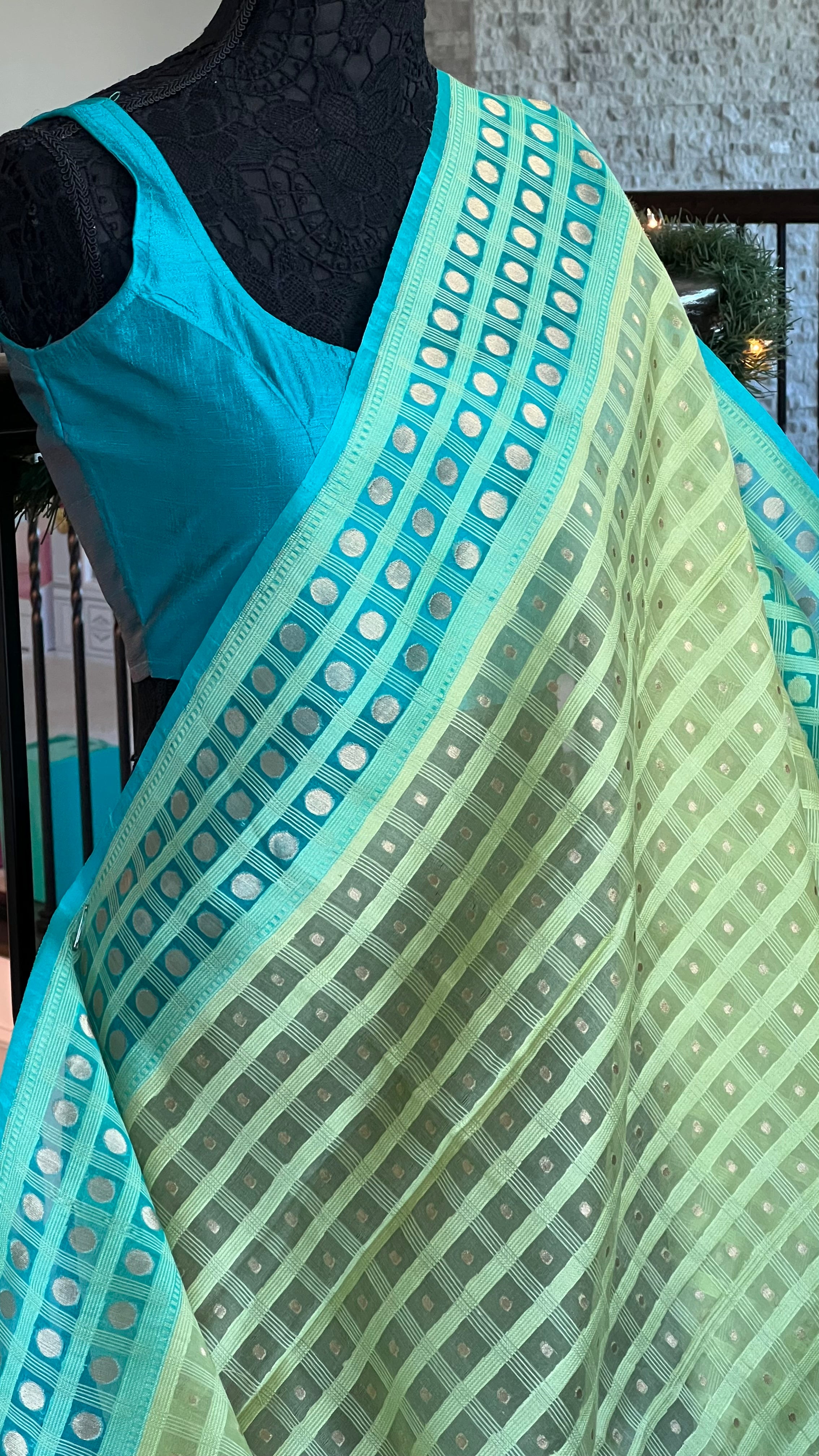 Organza Silk Banarasi - Pista Green Firozi
