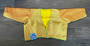 Designer Blouse - Green Yellow Resham Zari woven