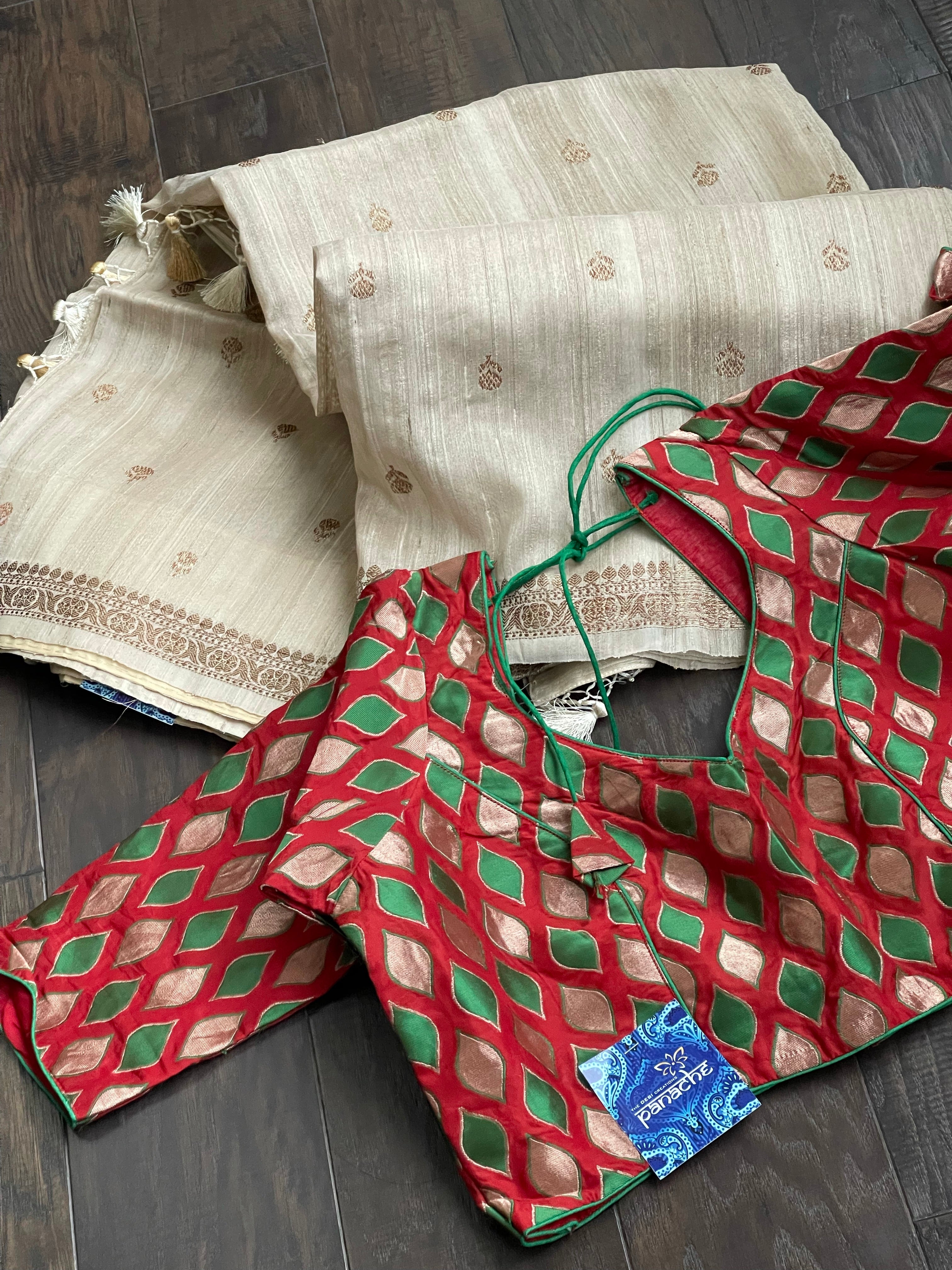 Designer Blouse - Red Green