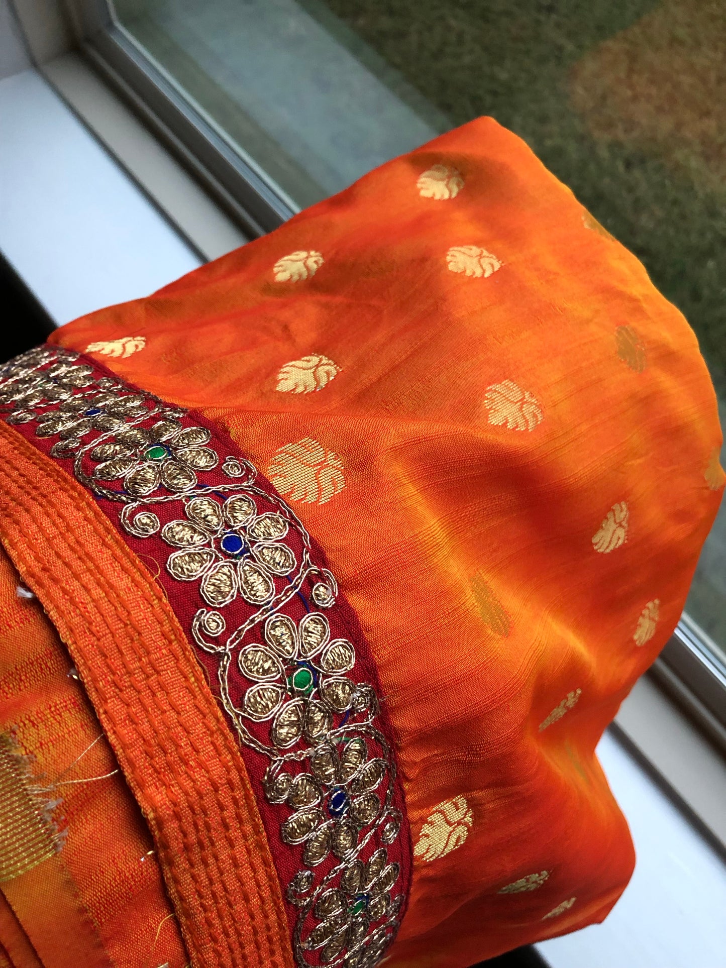 Designer Saree - Soft Silk Benarasi Orange