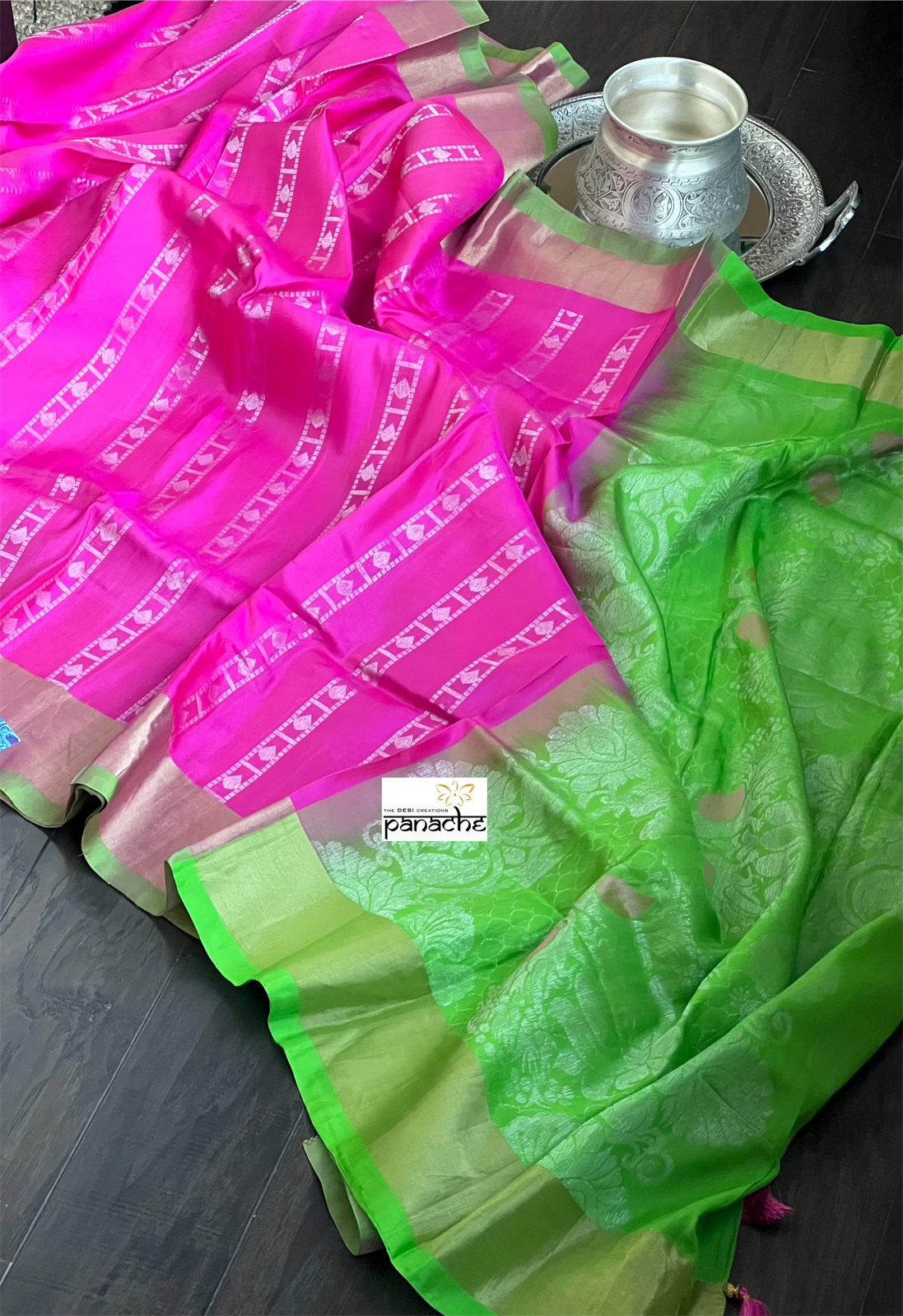 Pure Silk Kanjivaram - Pink Green