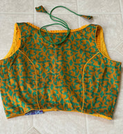 Designer Blouse - Orange Green