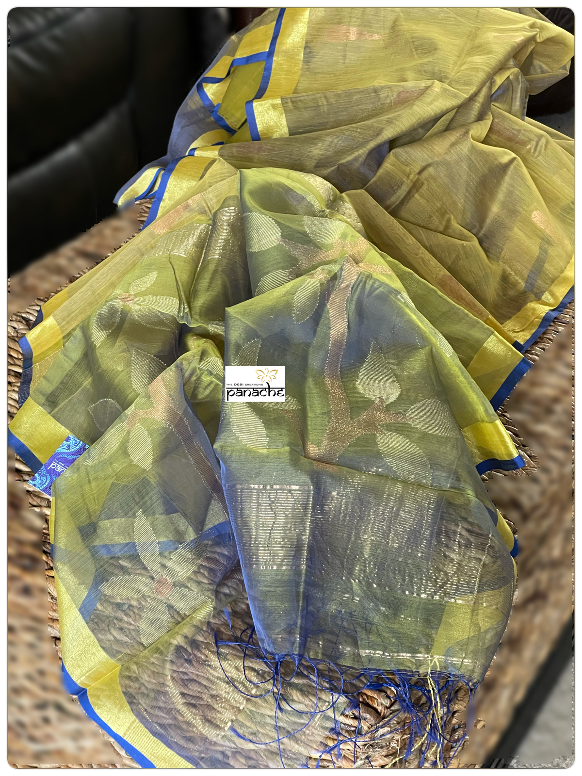 Cotton Silk Jamdaani - Green Yellow