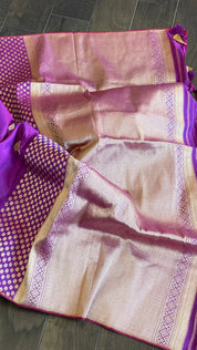 Pure Silk Kadwa Banarasi - Purple