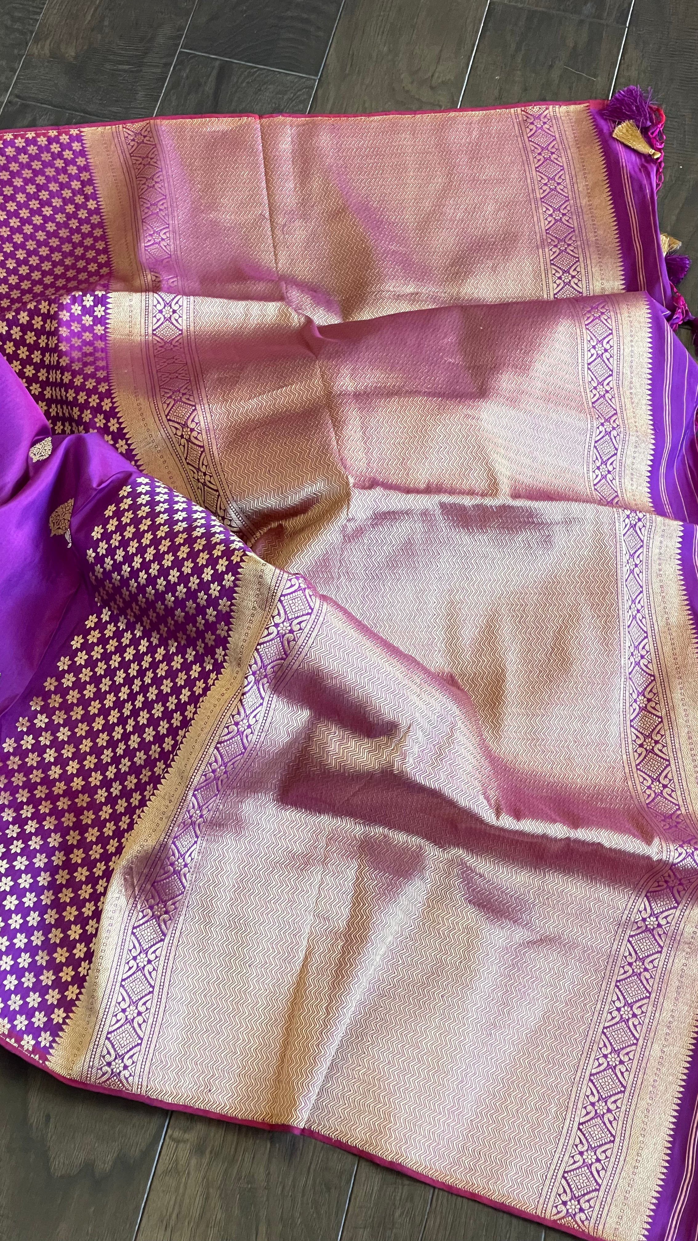 Pure Silk Kadwa Banarasi - Purple