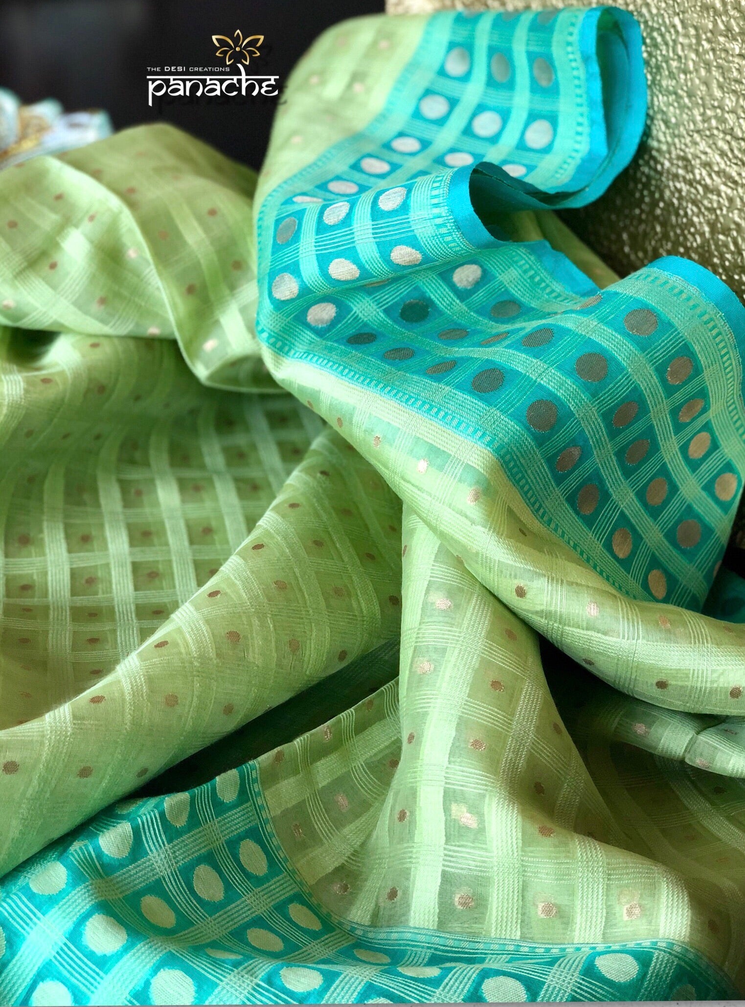 Organza Silk Banarasi - Pista Green Firozi