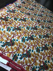 Tussar Silk - Printed Kalamkari  Royal Blue