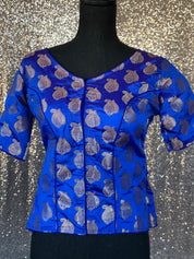Designer Blouse - Royal Blue Paisley