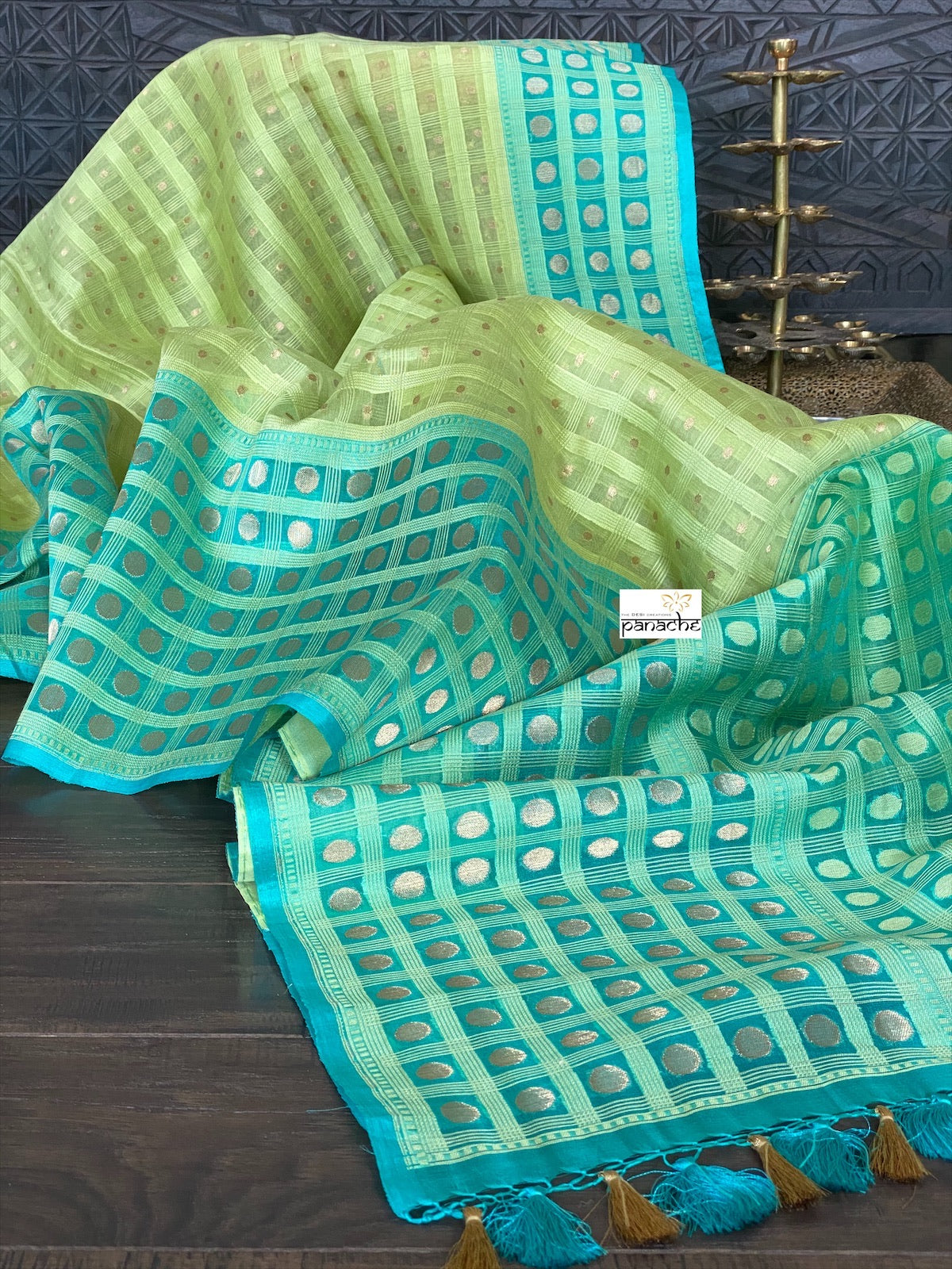 Organza Silk Banarasi - Pista Green Firozi