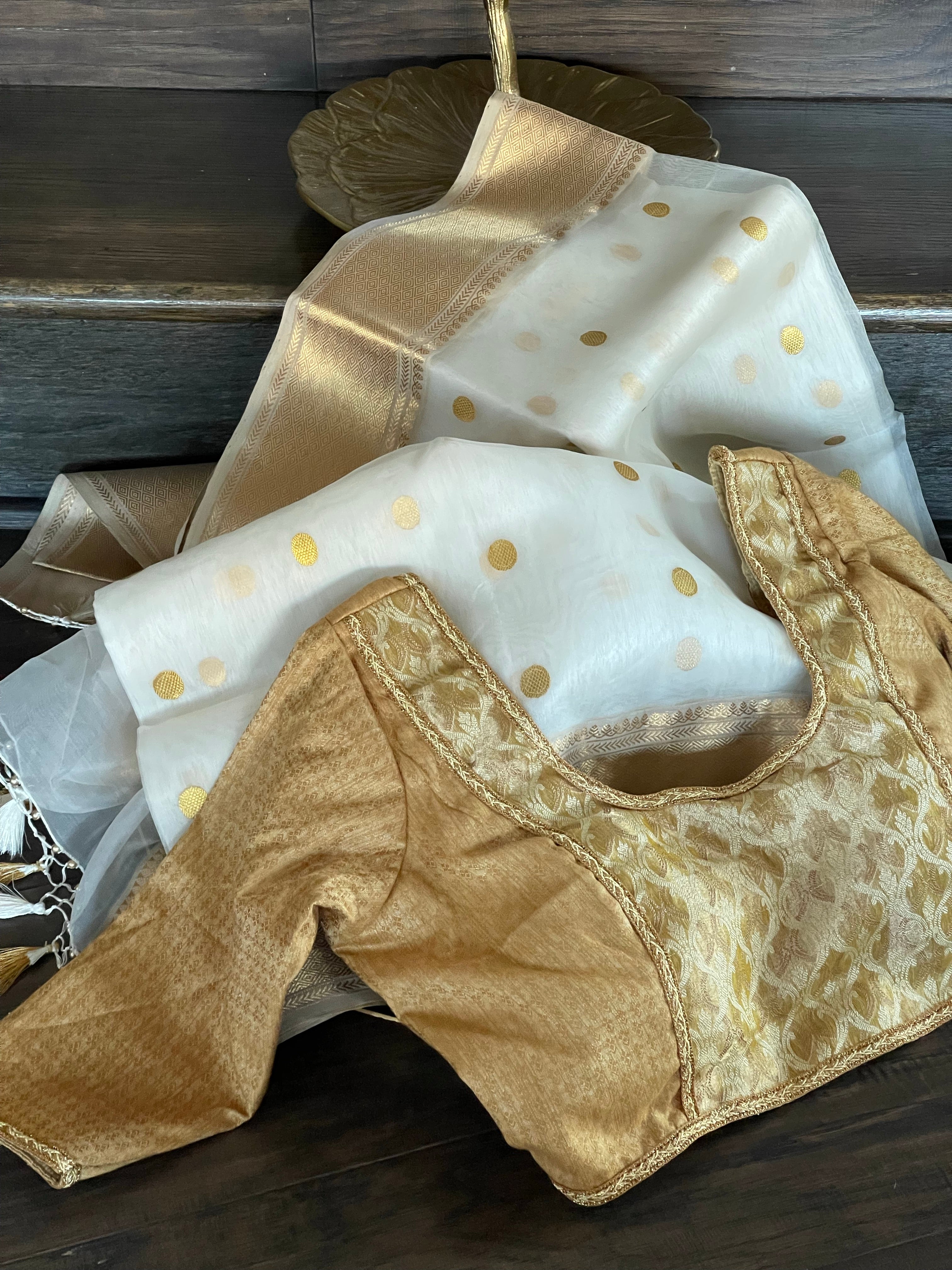 Designer Blouse - Gold Beige