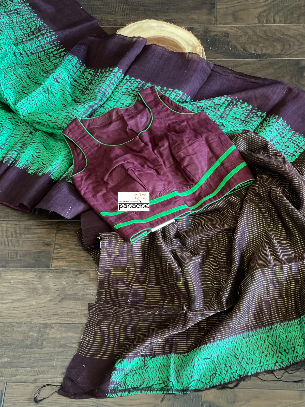 Designer Blouse - Maroon Green