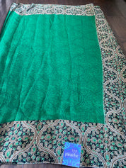 Fancy Chinon Silk - Green Black Printed