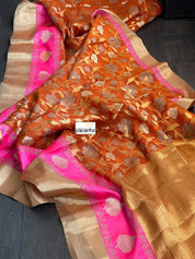 Kota Silk Jangla - Orange Pink