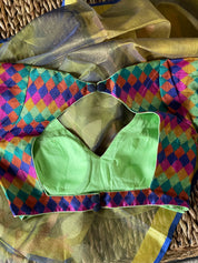 Designer Blouse - Green Blue Multi color