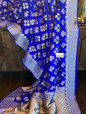 Khaddi Georgette Banarasi - Royal Blue Meenakari