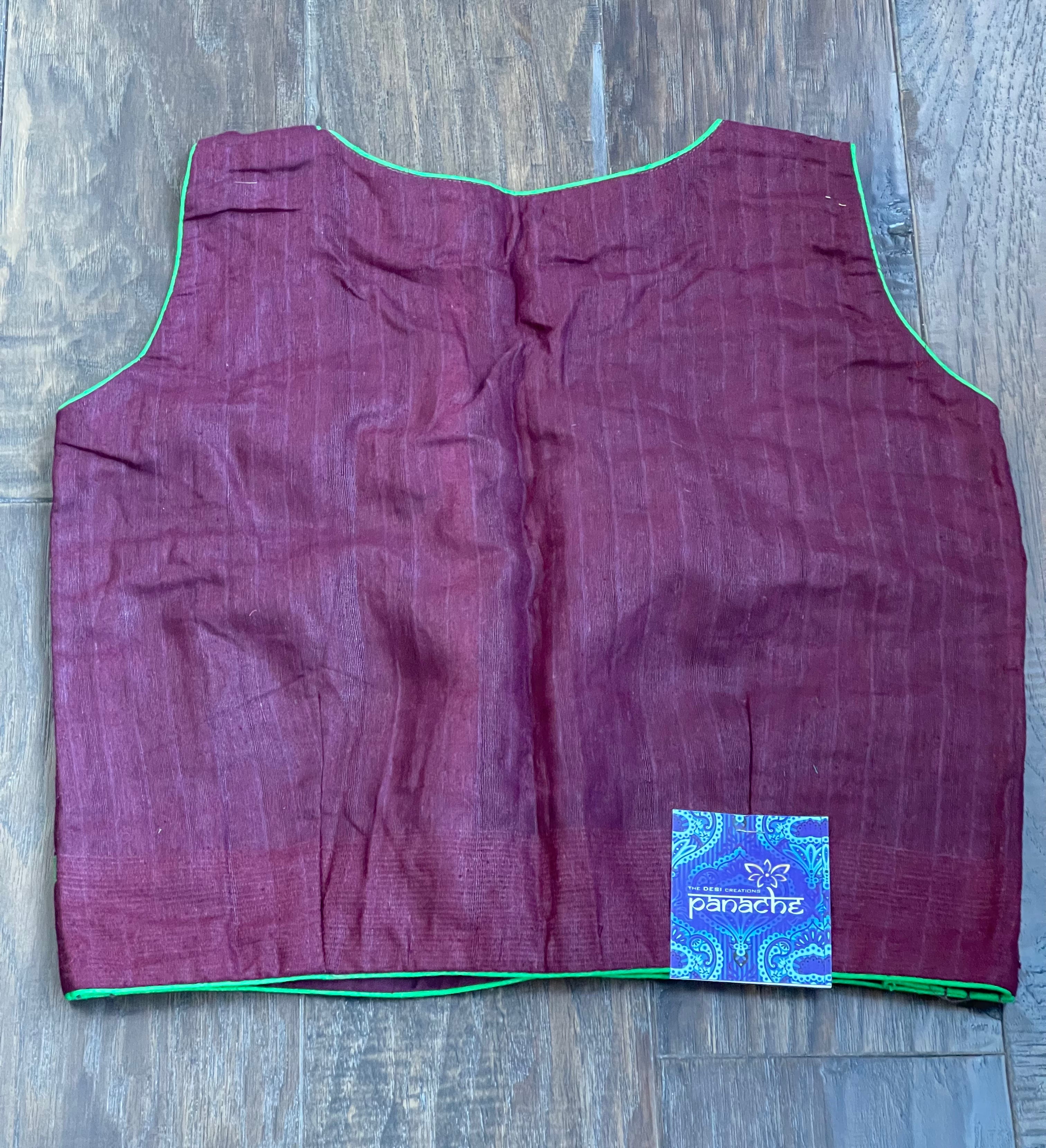 Designer Blouse - Maroon Green
