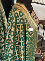 Silk Cotton Dupatta - Dark Green