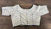 Designer Blouse - Beige Black Ikat