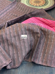 Tussar Silk -  Brown Salmon Pink
