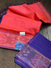 Soft Silk Ikat - Tomato Pink Blue