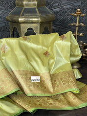 Pure Silk Banarasi - Pista Green Khadhua