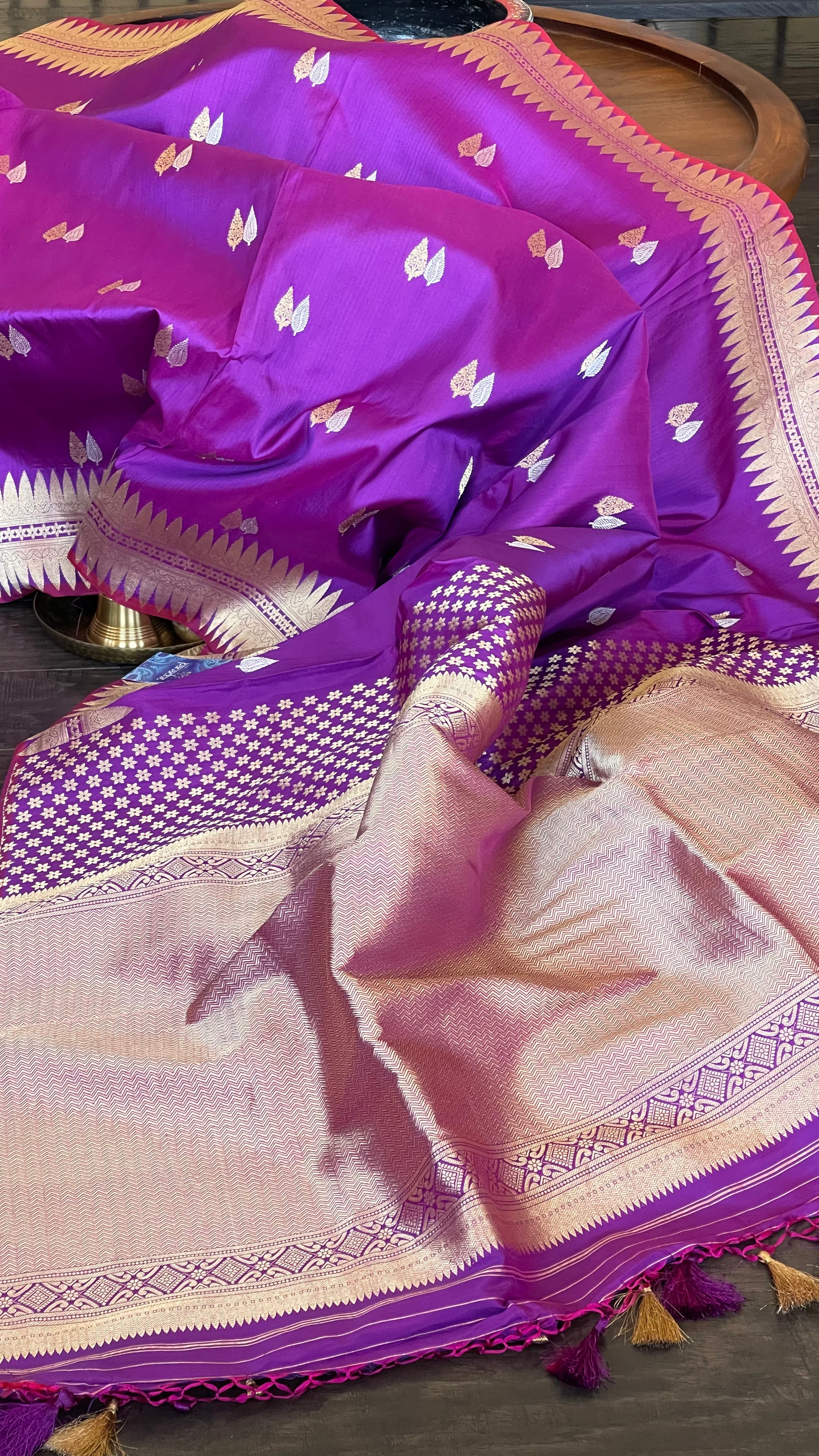 Pure Silk Kadwa Banarasi - Purple