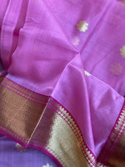 Pure Silk Cotton Chanderi- Magenta Pink Eknalya Woven