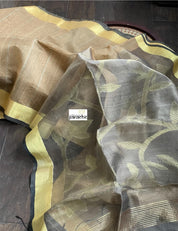 Cotton Silk Jamdaani - Brown Gold Zari