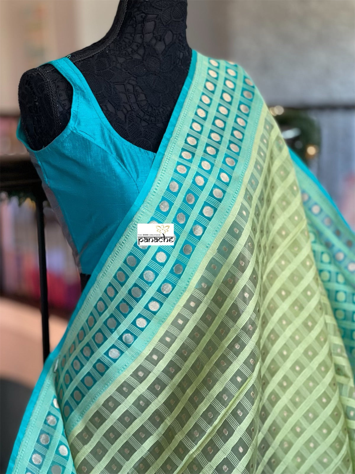 Organza Silk Banarasi - Pista Green Firozi