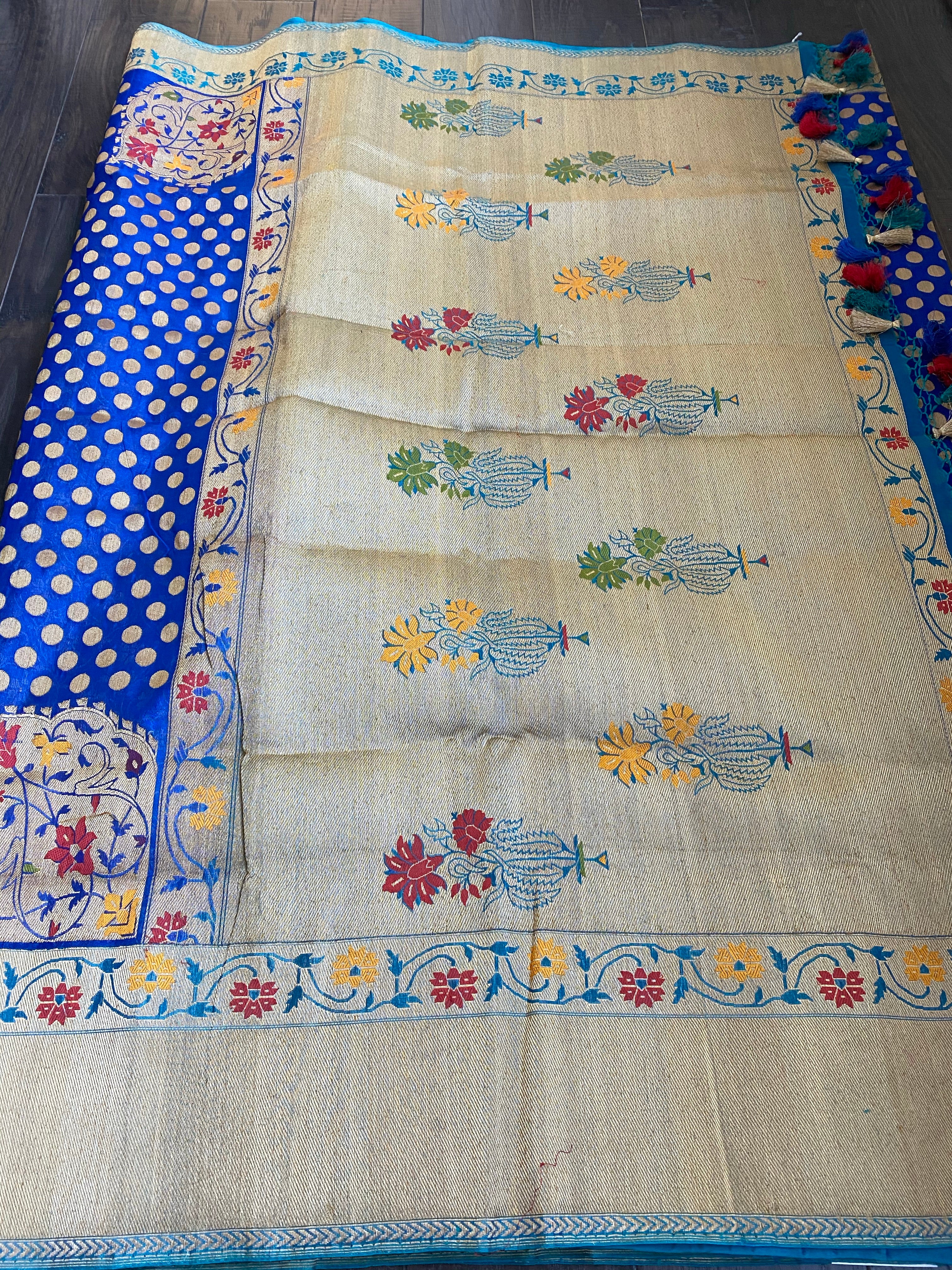 Organza Silk Banarasi - Royal Blue Paithani Woven