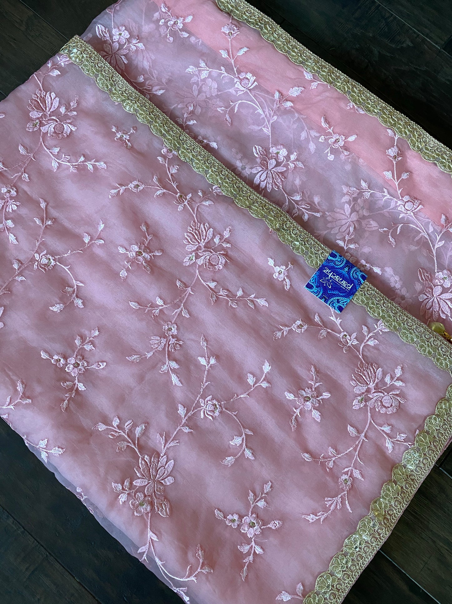Designer Organza - Bubblegum Pink Embroidered