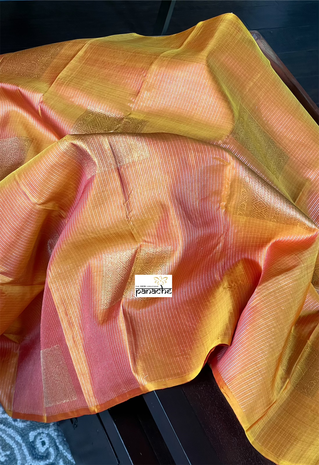 Silk Kanjivaram - Orange Dual Shaded