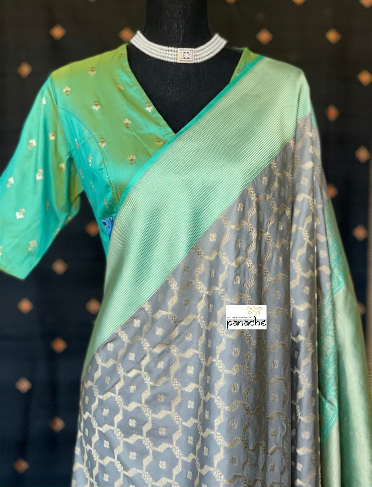 Designer Blouse - Green Dual Shaded