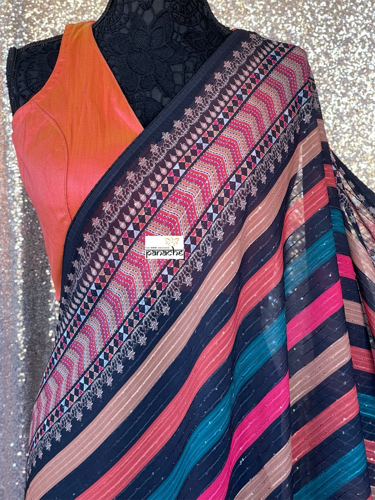 Designer Blouse - Rust Orange Raw Silk