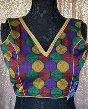 Designer Blouse - Black Yellow Multi color