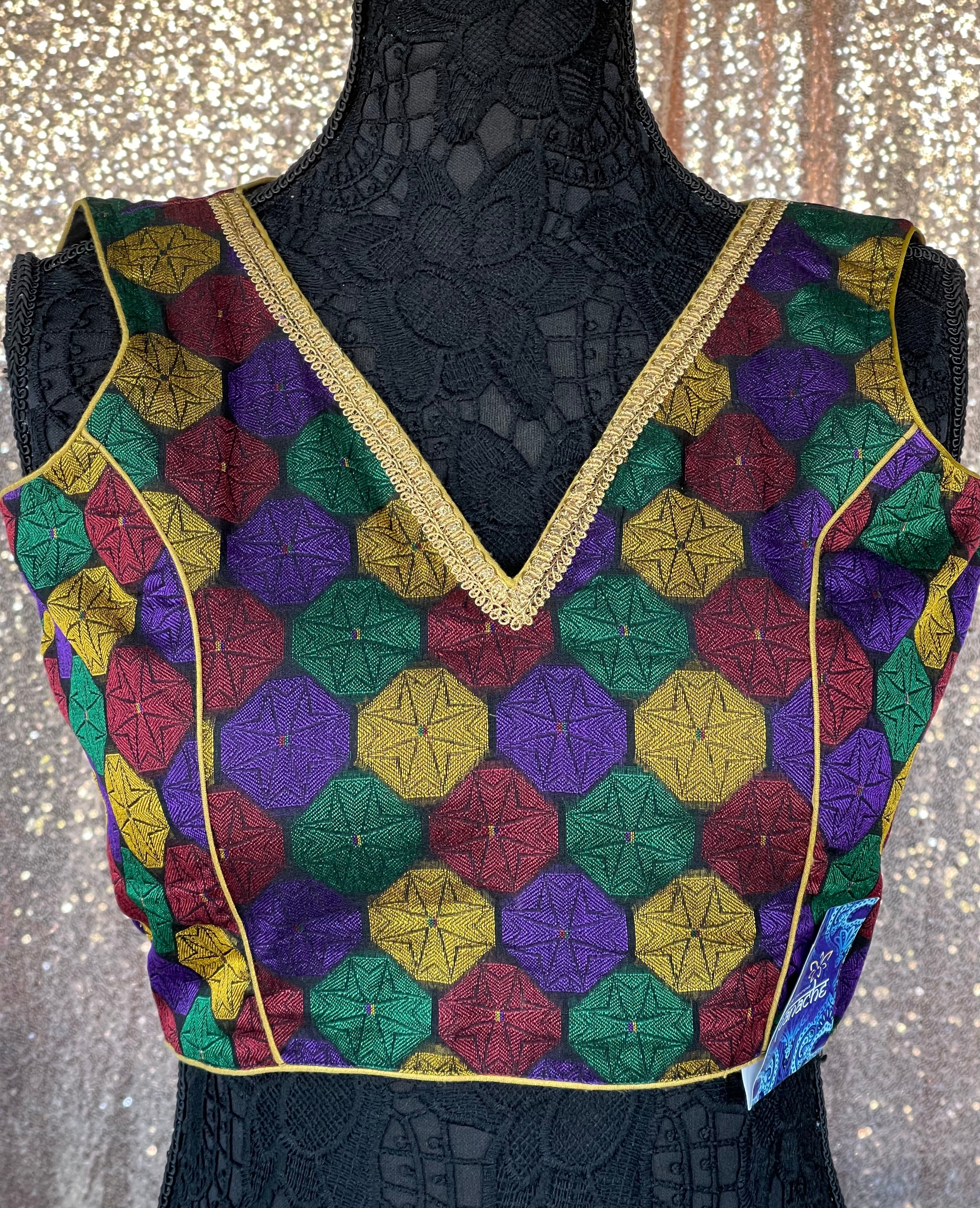 Designer Blouse - Black Yellow Multi color