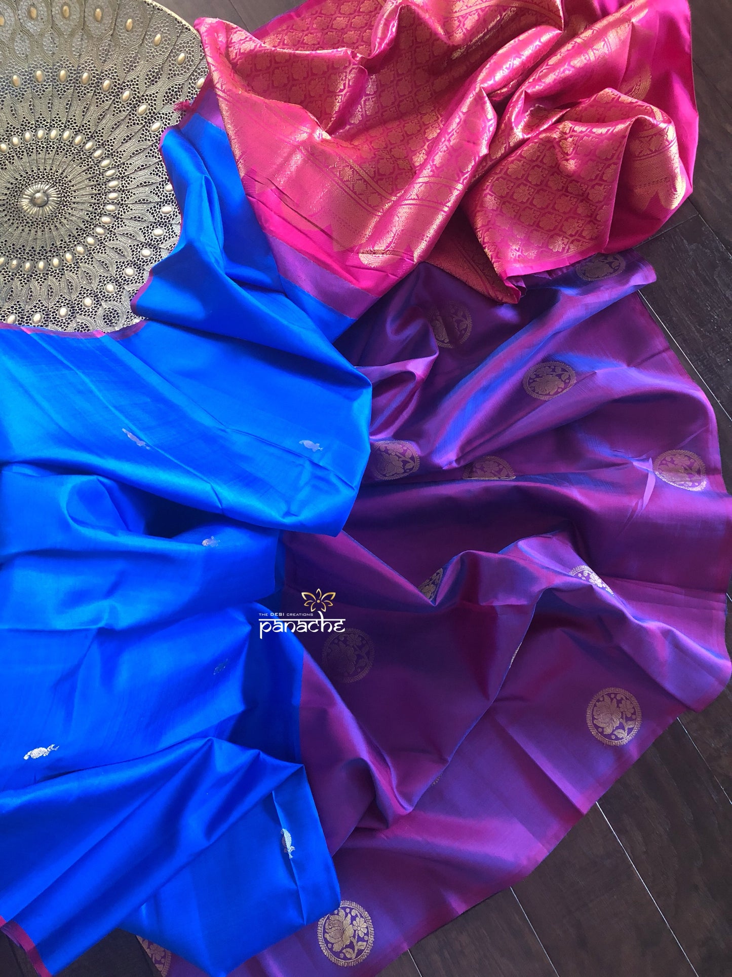 Pure Silk Kanjivaram - Royal Blue Purple Magenta