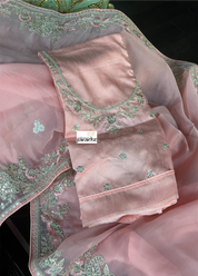 Designer Organza - Pink Embroidered