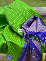 Silk Kanjivaram - Green Purple
